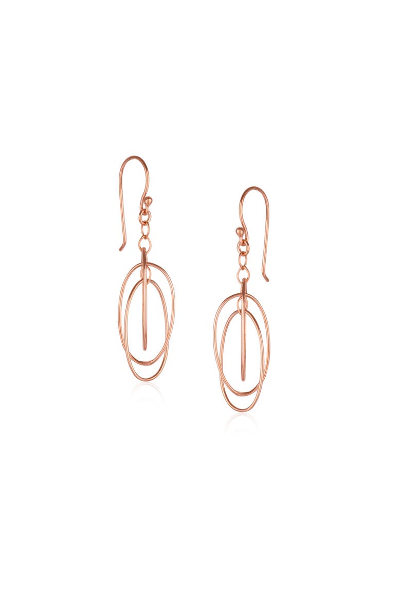 Nested Loop 3D Drop Earring in Sterling Silver, Main, color, Rose gold