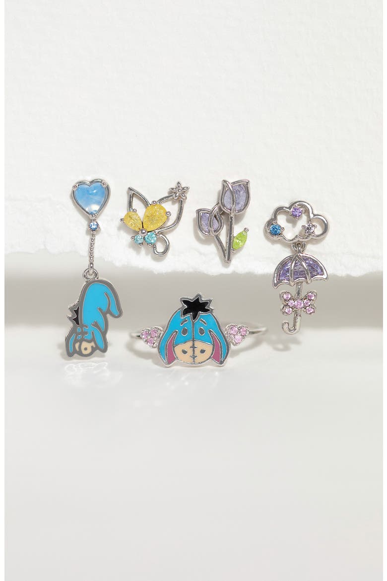 Disney Eeyore Set of 4 Stud Earrings, Alternate, color, SILVER
