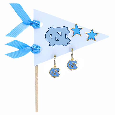 University Of North Carolina Pennant Pair Earring Set