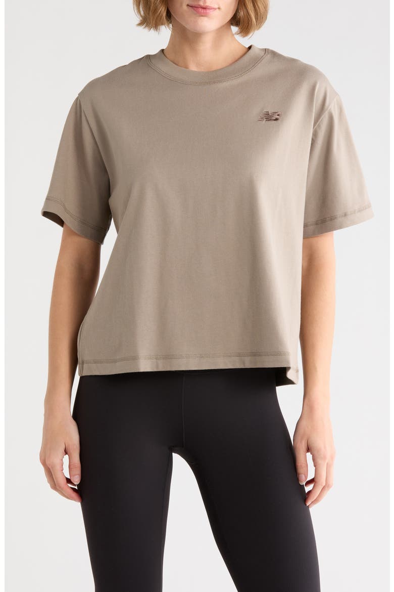 Seamed Jersey T-Shirt, Main, color, BROWN