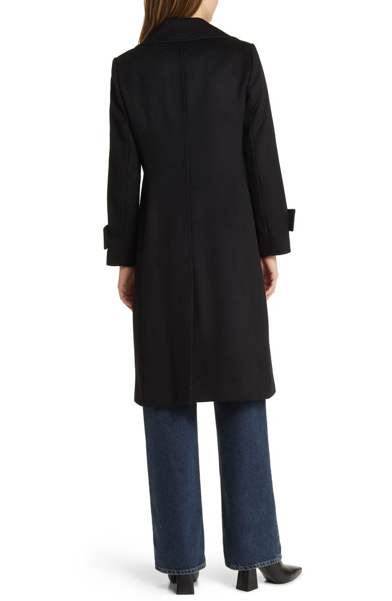 Sam Edelman Notch Collar Longline Wool Blend Coat, Alternate, color,