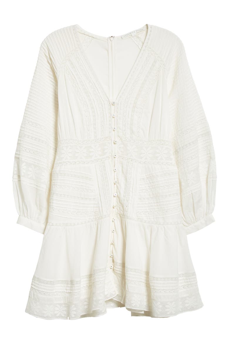 Addilyn Long Sleeve Cotton Minidress, Alternate, color, OFF-WHITE