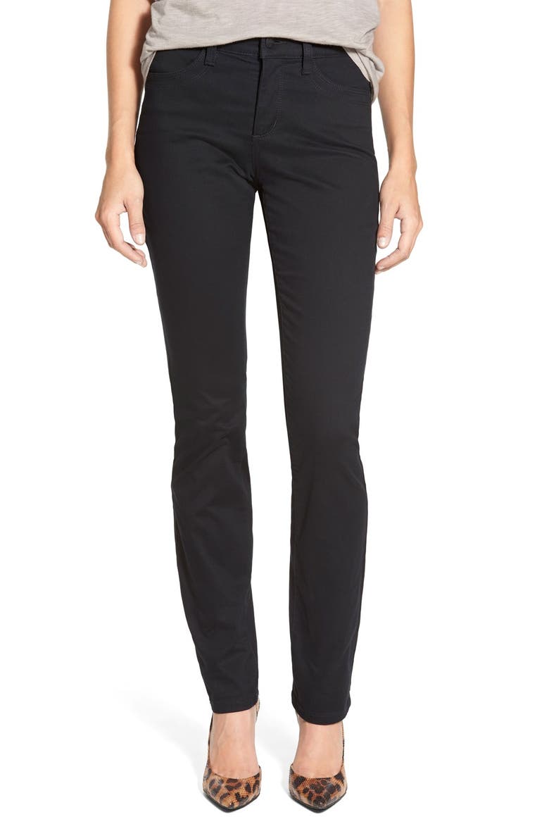 'Samantha' Stretch Slim Straight Leg Jeans, Main, color, BLACK