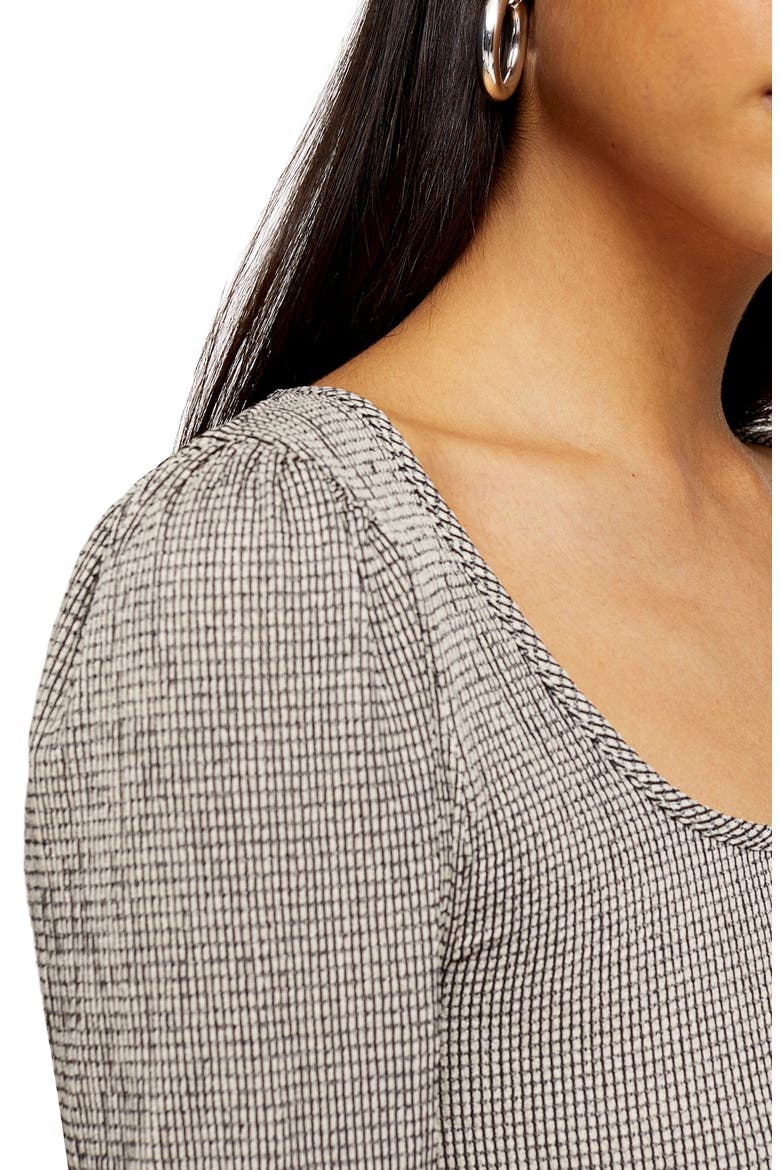 Square Neck Crop Top, Alternate, color, GREY