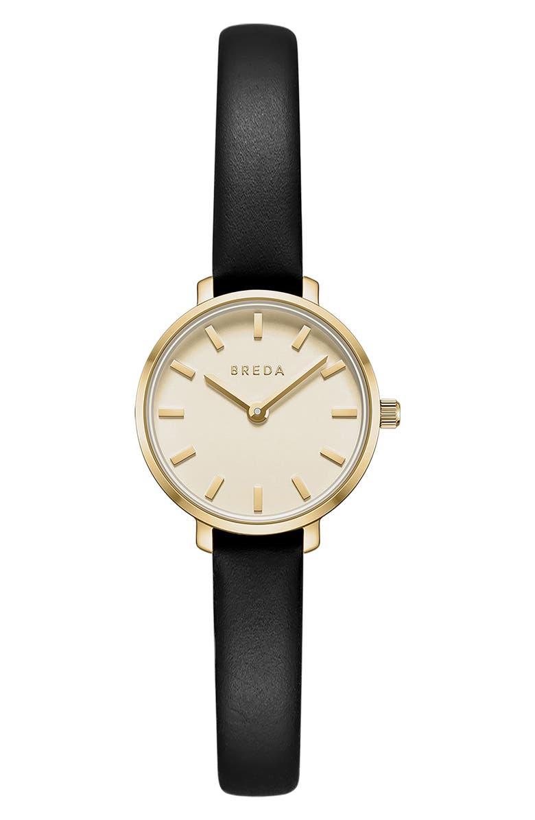 BREDA Beverly Leather Strap Watch, 25mm, Main, color, Gold
