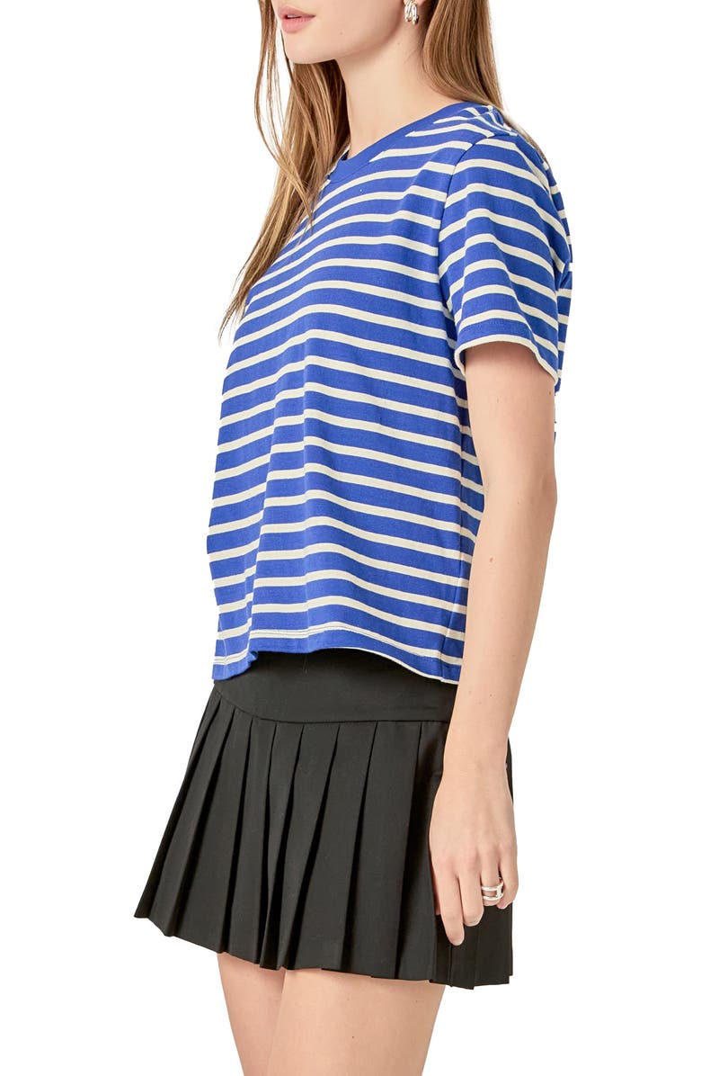 English Factory Stripe T-Shirt, Alternate, color, Navy