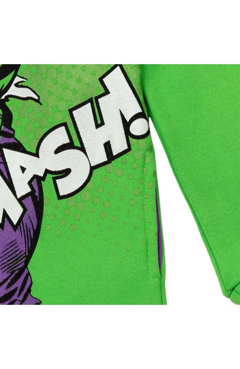 Marvel Comics Boys' Fleece Pullover Hoodie, Alternate, color, Hulk Green