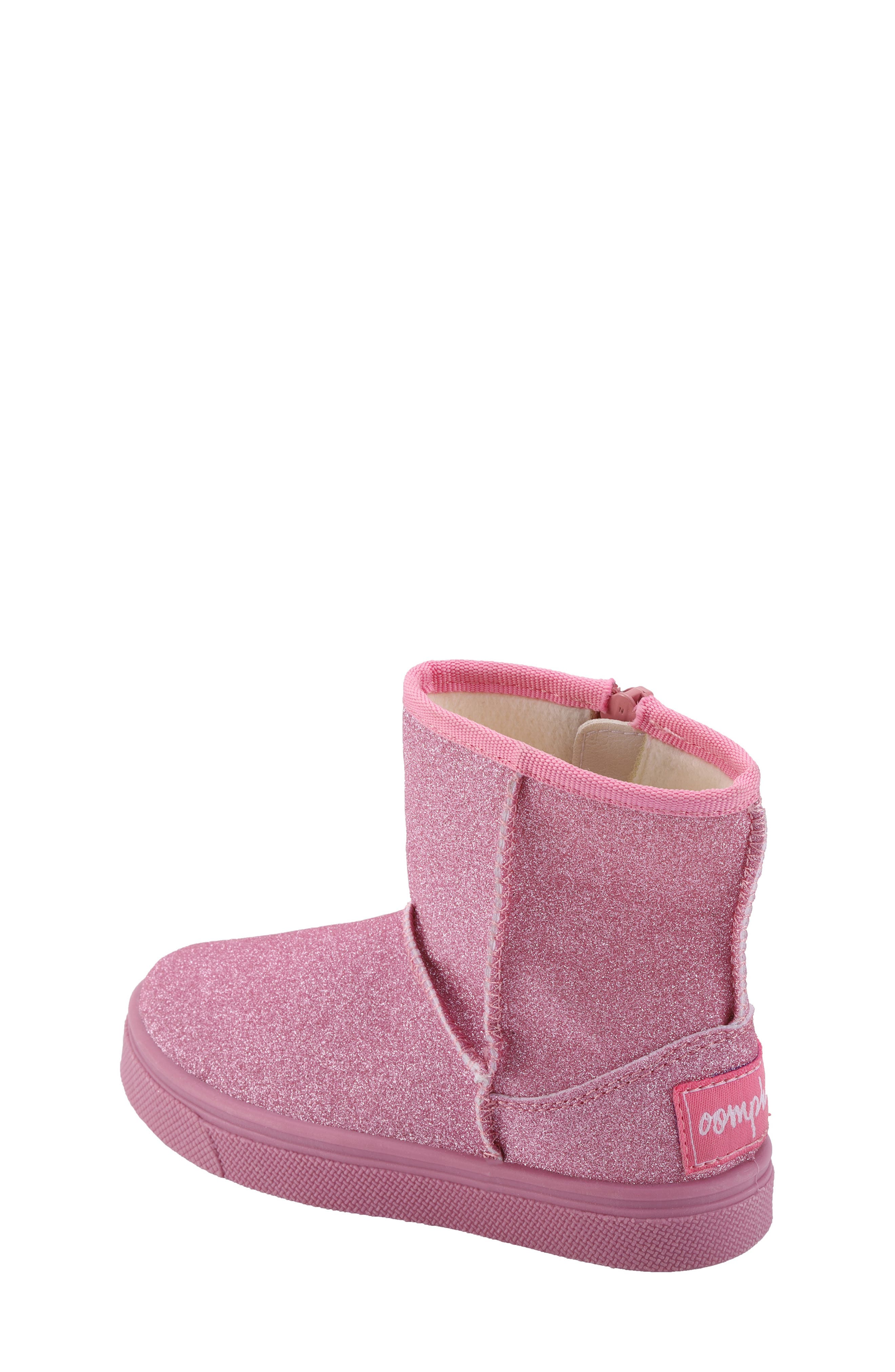 OOMPHIES Kids' Frost Glitter Faux Fur Lined Boot, Alternate, color, Pink Glitter