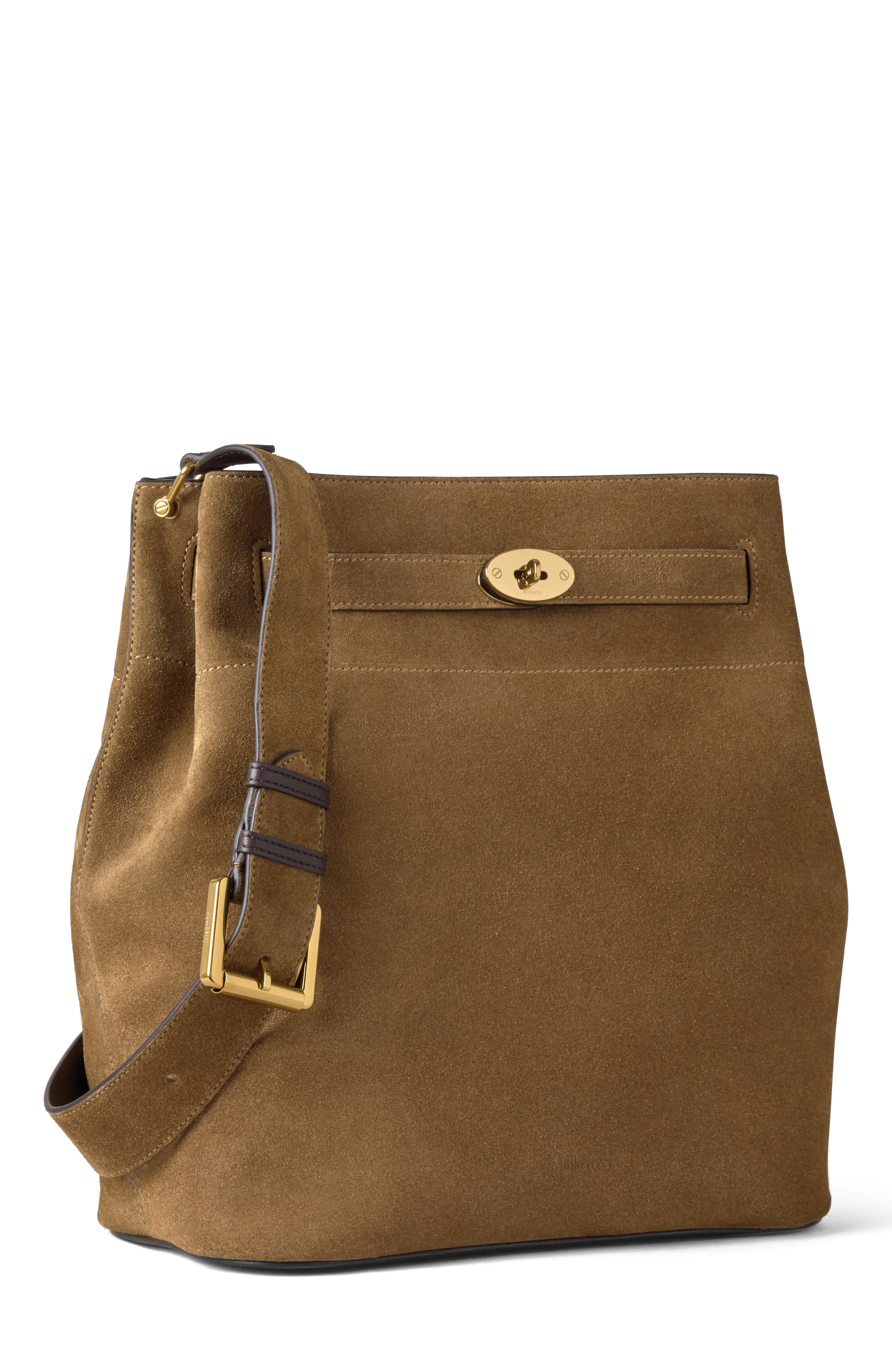 Mulberry Large Islington Bucket Suede, Alternate, color, 