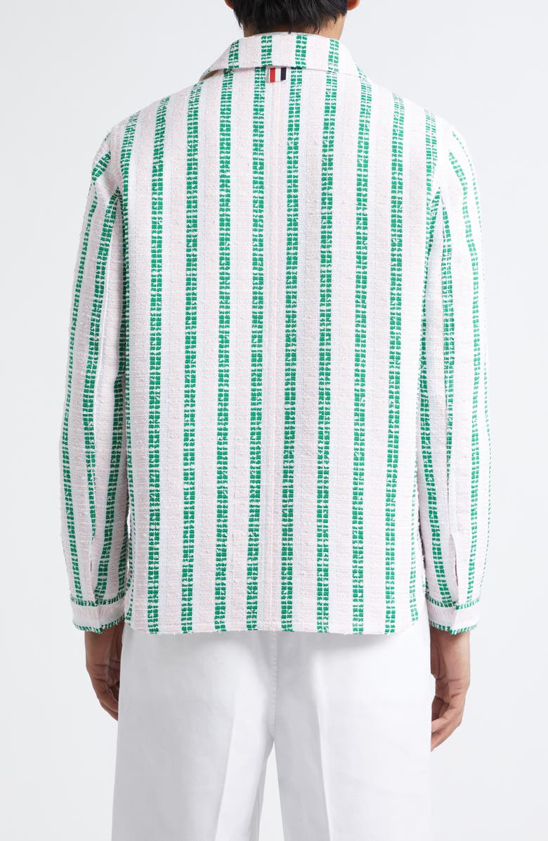 Thom Browne Stripe Utility Shirt Jacket, Alternate, color, Light Pink