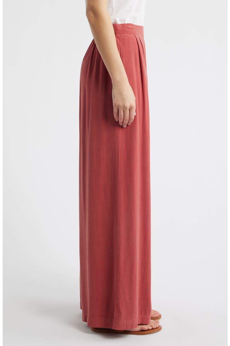 Pleated Wide Leg Palazzo Pants, Alternate, color, SUN WASHED CLAY