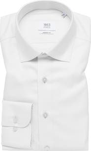 1863 by Eterna Royal Twill Modern Fit Solid Non-Iron Cotton Dress Shirt