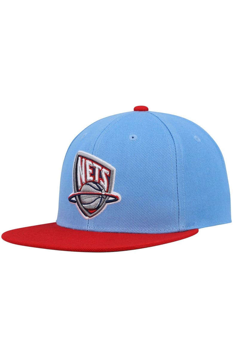 Mitchell & Ness Men's Mitchell & Ness Light Blue/Red New Jersey Nets Hardwood Classics Snapback Hat, Alternate, color, Light Blue