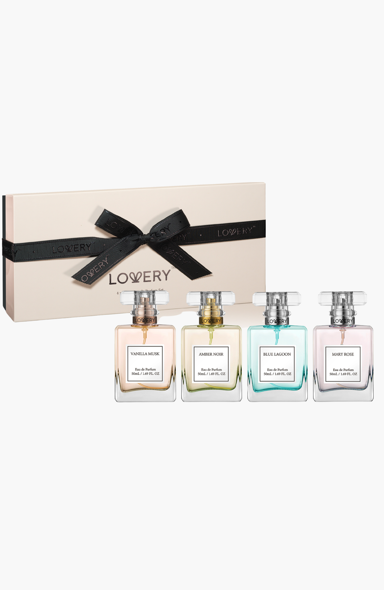 Lovery Floral Eau de Parfum 4-Piece Gift Set, Main, color, Ivory
