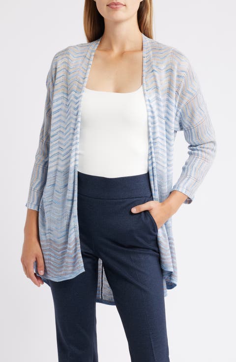 Zigzag Drape Front Cardigan