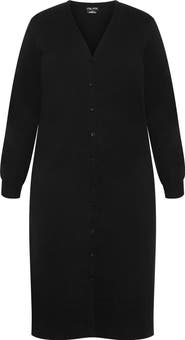 City Chic Josie Longline V-Neck Cardigan