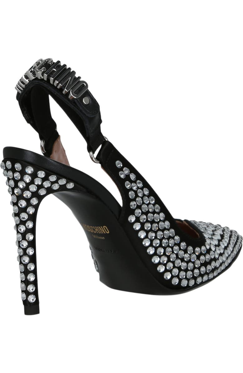 Moschino Satin Crystal Slingback Pump, Alternate, color,