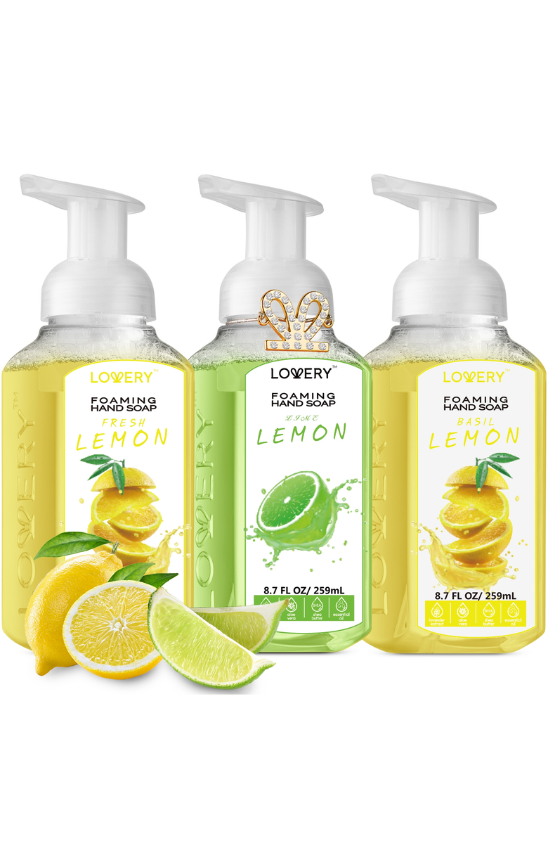 Lovery Foaming Hand Soap Pack of 3, Main, color, Lemon Lime