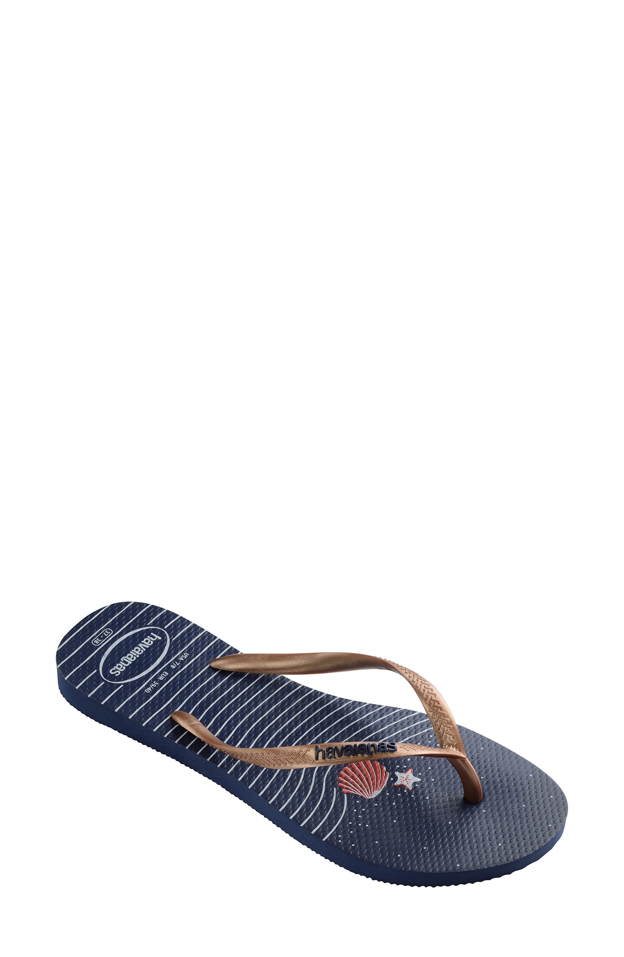 Havaianas Slim Nautical Flip Flop, Alternate, color, 