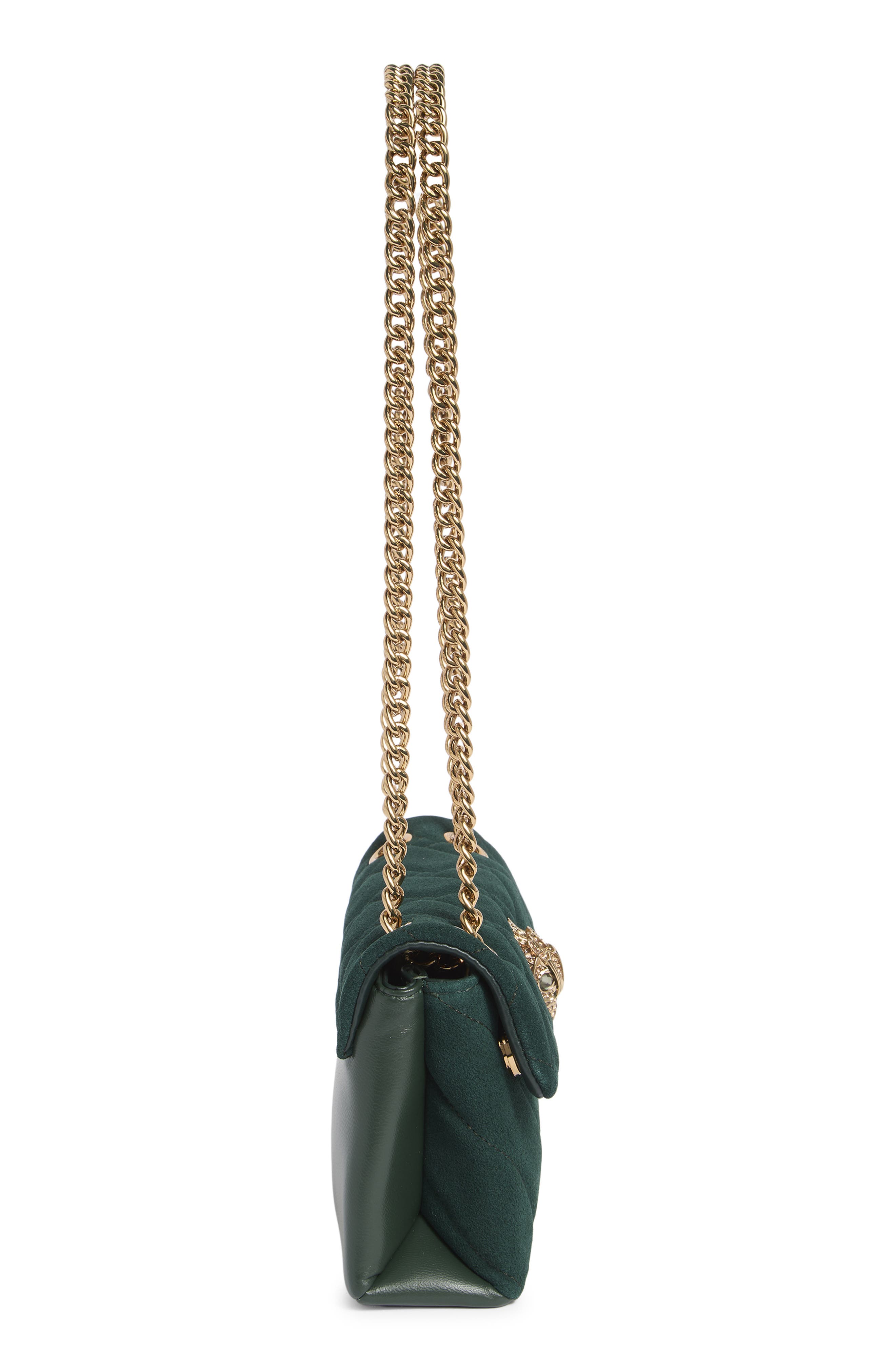 Kurt Geiger London Mini Kensington Leather Convertible Shoulder Bag, Alternate, color, Dark Green