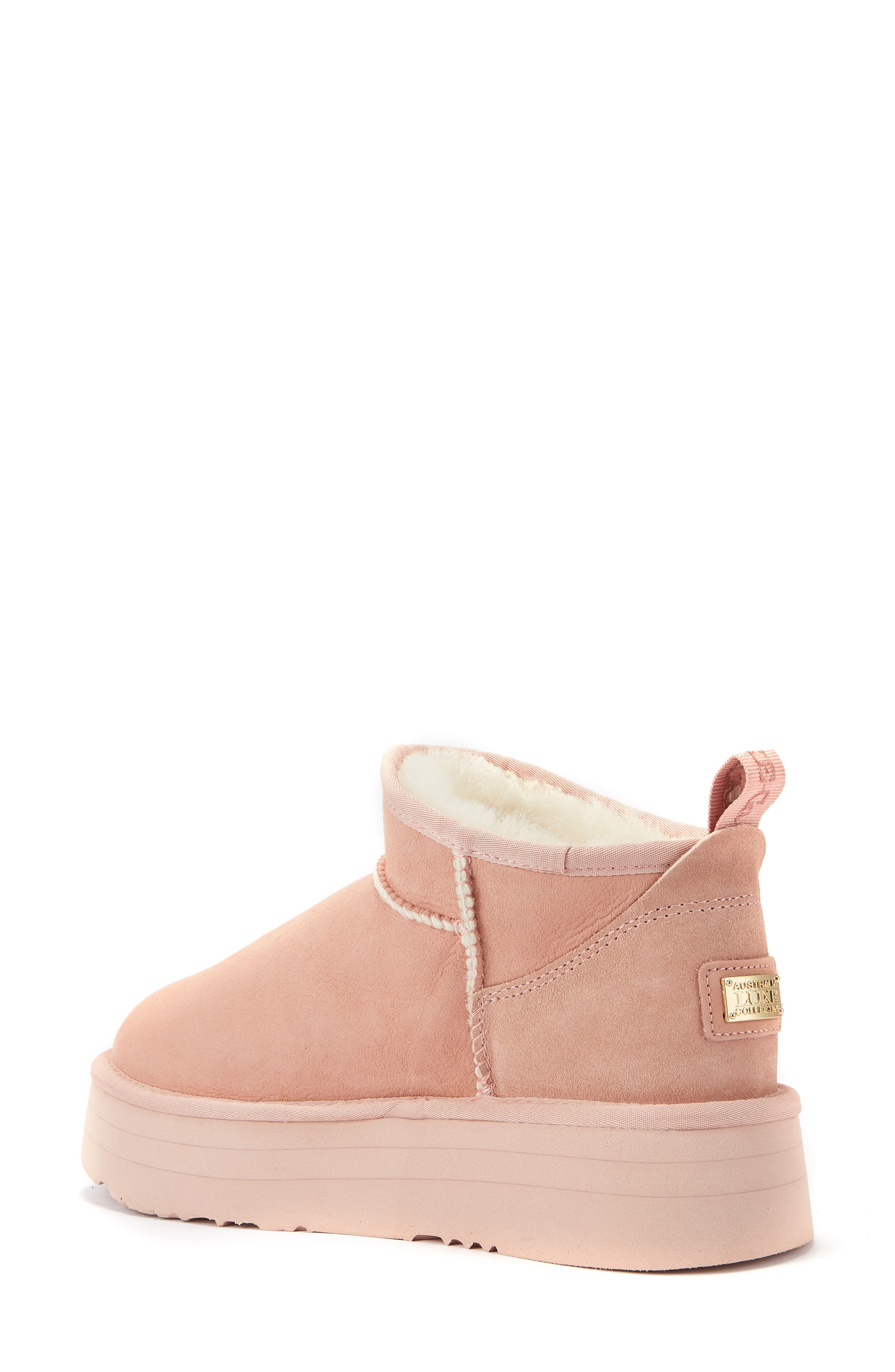Australia Luxe Collective Cosy Genuine Shearling Platform Bootie, Alternate, color, Rose