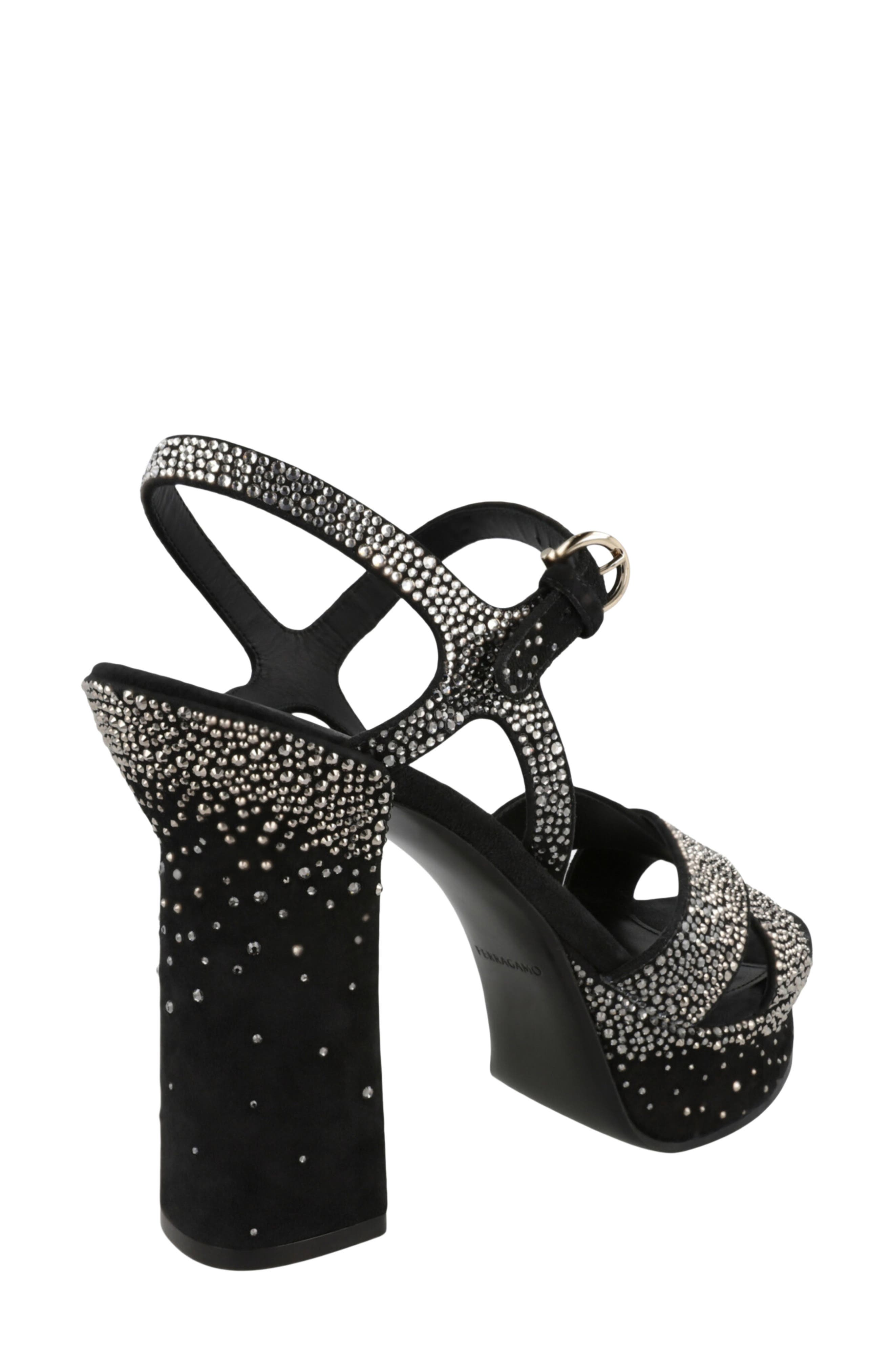 Sonya Leather Platform Sandal, Alternate, color, BLACK
