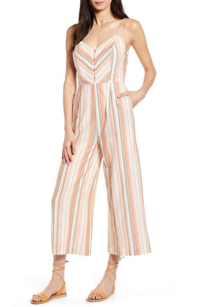Lost + Wander City to Country Stripe Jumpsuit, Main, color,