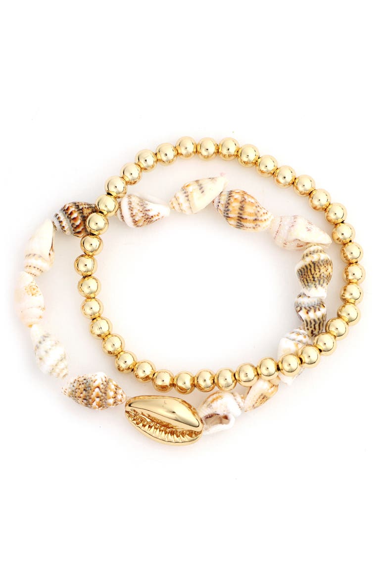 Set of 2 Stretch Bracelets, Main, color, IVORY