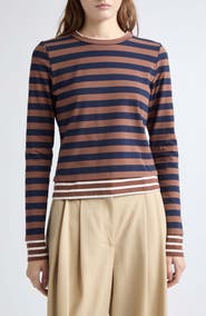 MONSE Asymmetric Twisted Striped T-Shirt