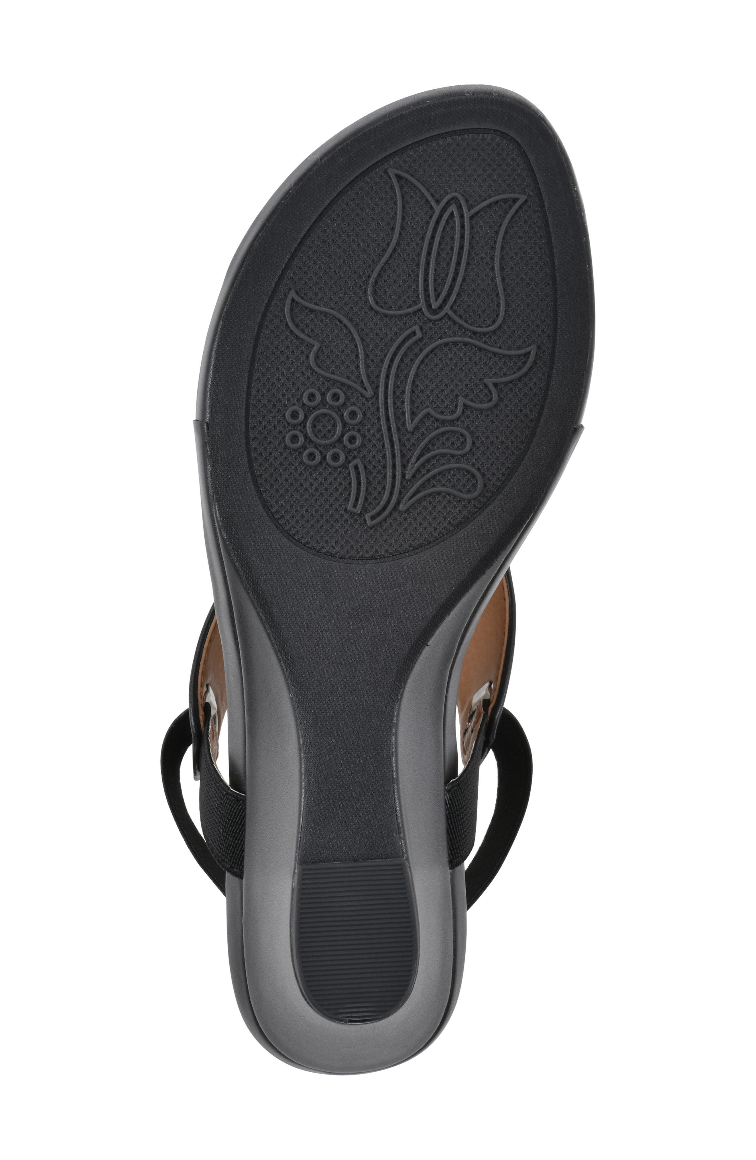 White Mountain Footwear All Dres Wedge Sandal, Alternate, color, Black/ Smooth