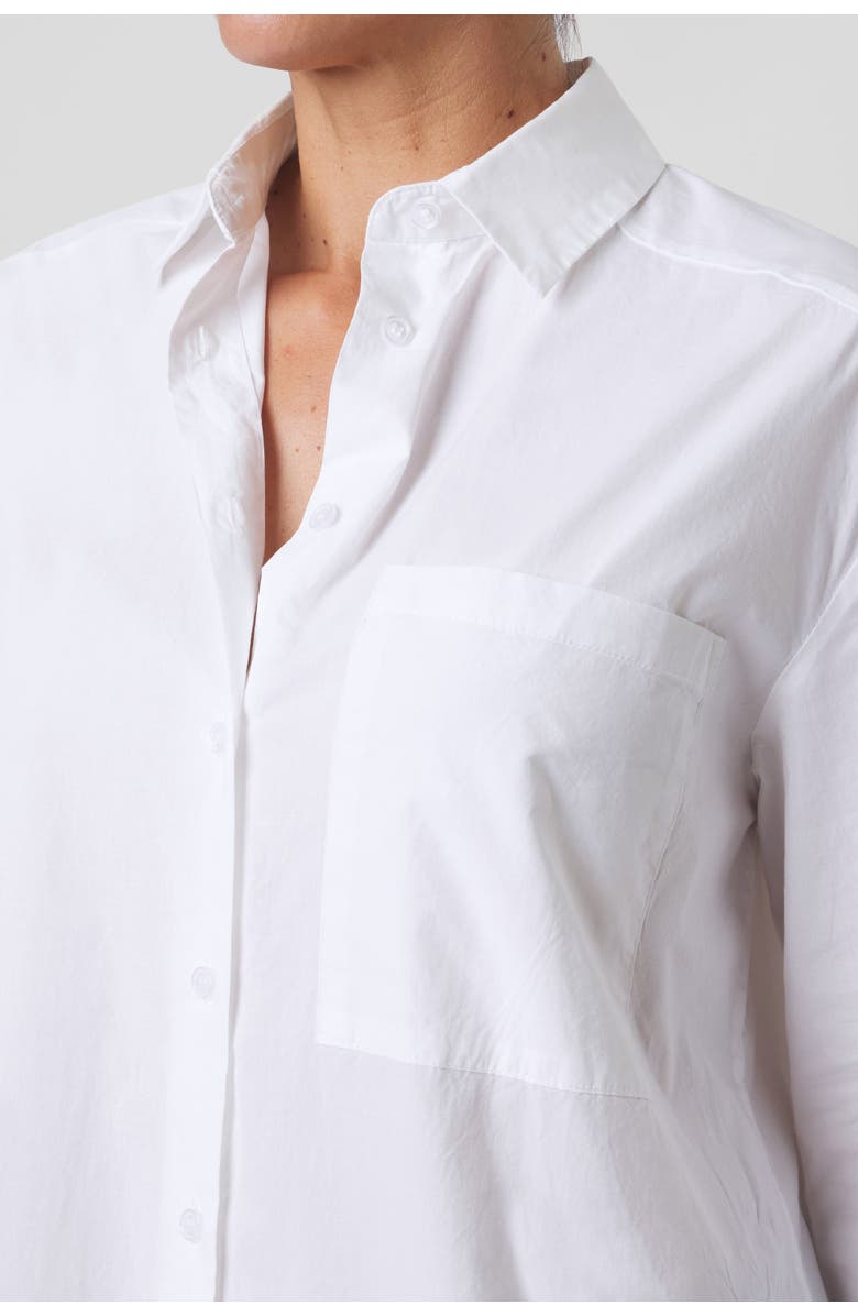 Franne Golde Oversized Cotton Poplin Button-Up Shirt, Alternate, color, Off-White
