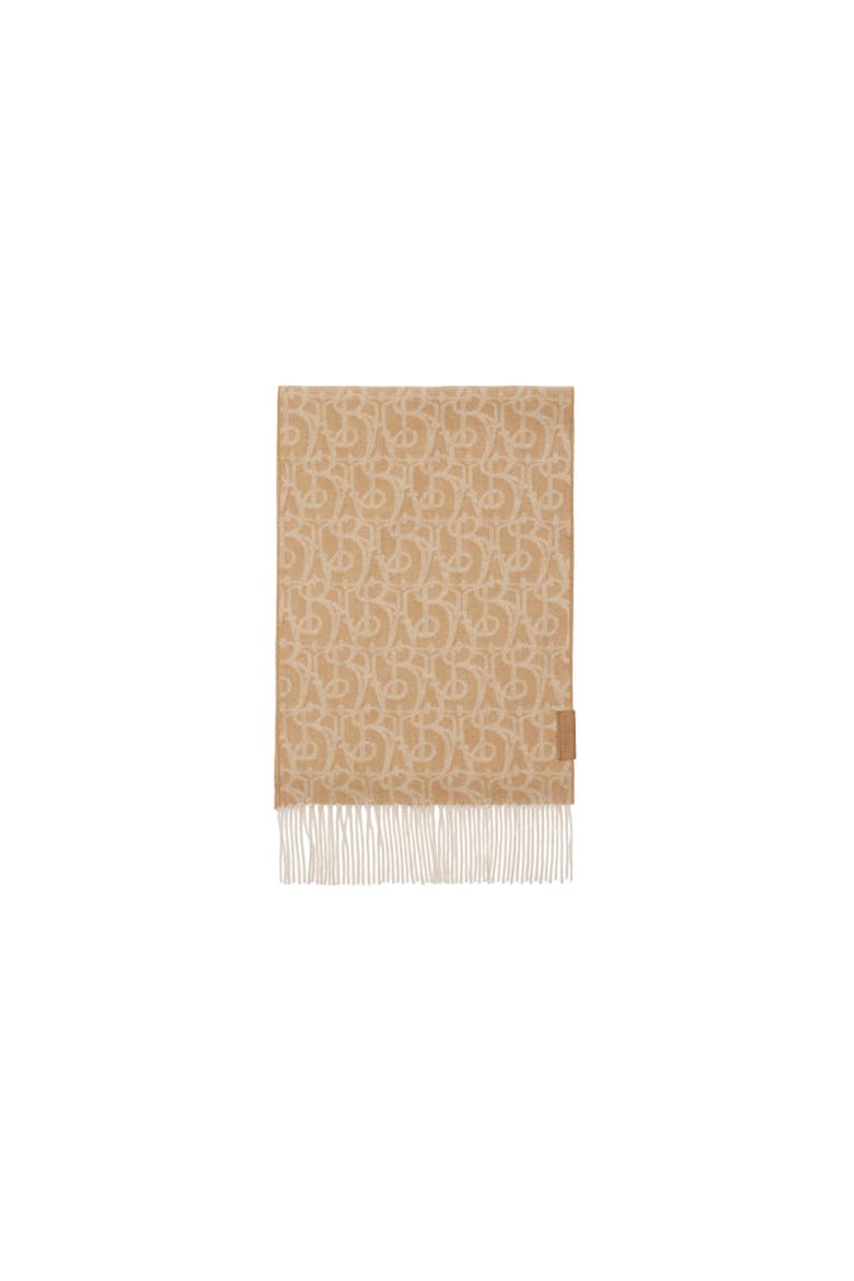 B Charm Cashmere Scarf, Alternate, color, Camel