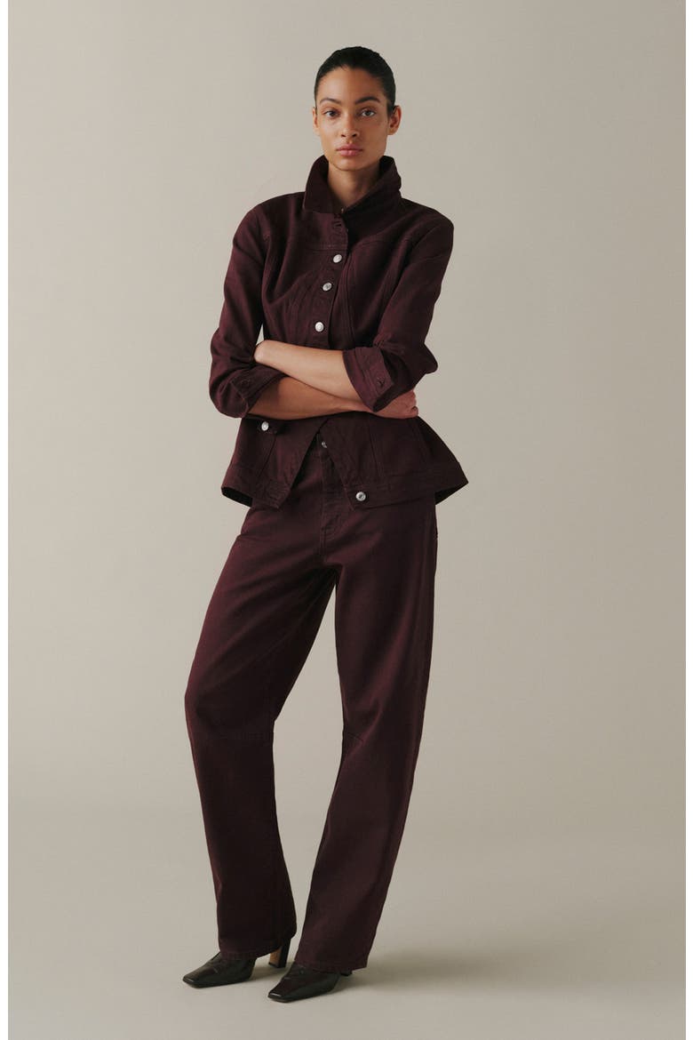 So Cal Denim Jacket, Alternate, color, GARNET