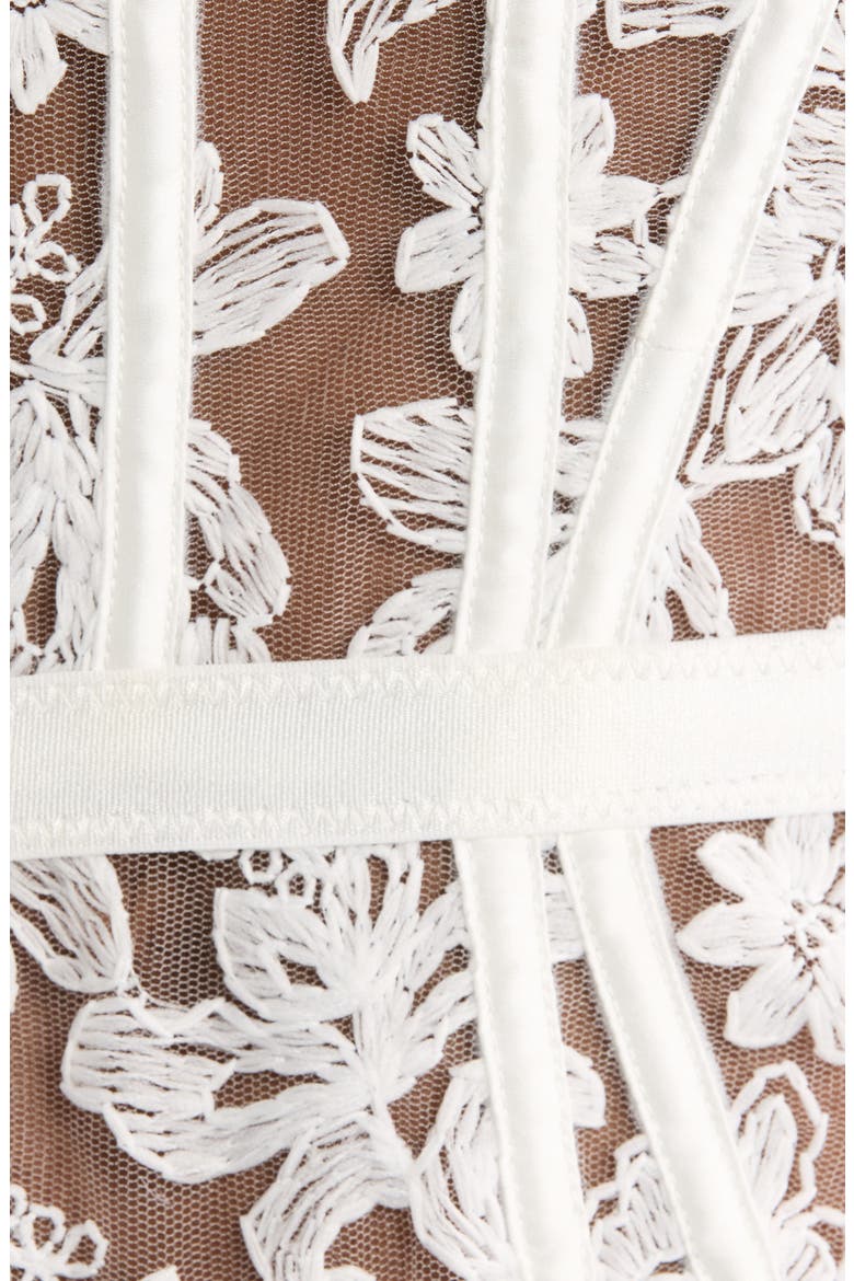 Lace Underwire Bodysuit, Alternate, color, WHITE