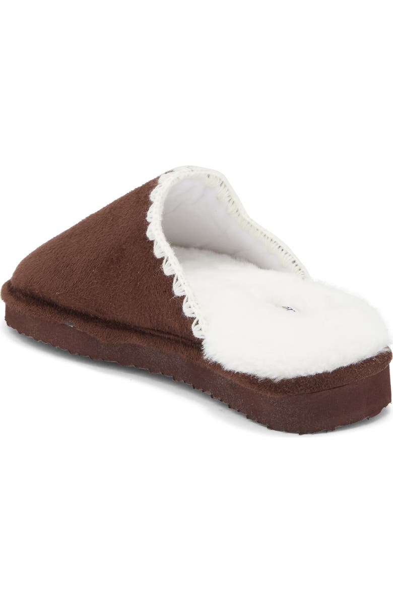 Børn Scallop Faux Suede Scuff Slipper, Alternate, color, Brown