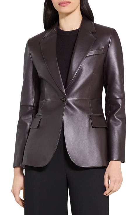 Lynnia Leather Blazer
