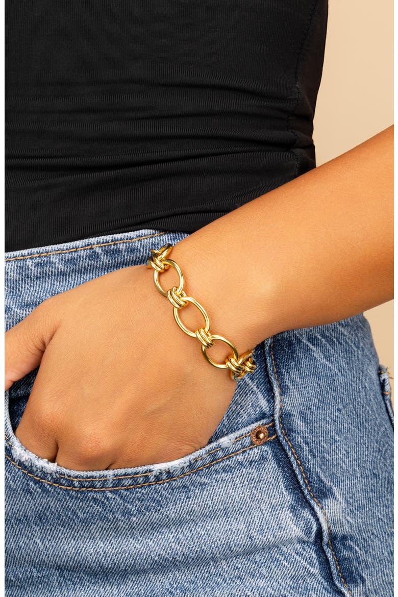 Celia Oval Chain Link Bracelet, Alternate, color, GOLD