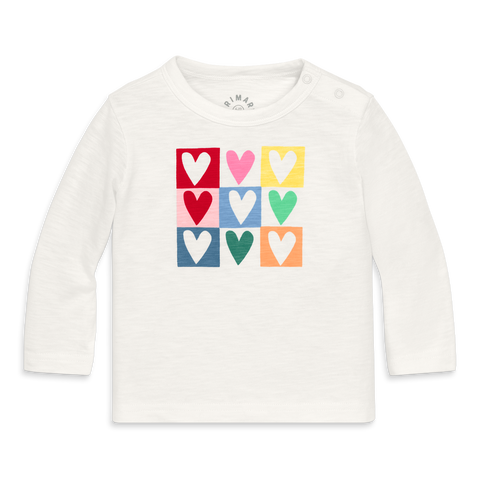 Baby Long Sleeve Rainbow Candy Hearts Tee