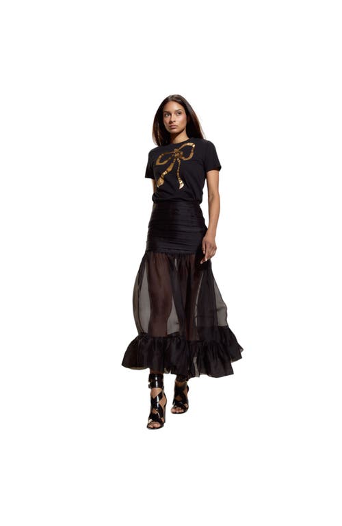 Cynthia Rowley Serafina Silk Skirt In Black