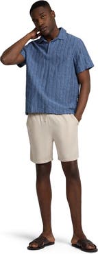 Onia Cotton Linen Pop Over Polo Tee