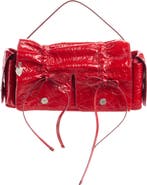 Acne Studios Multipocket Crinkle Patent Leather Top Handle Bag