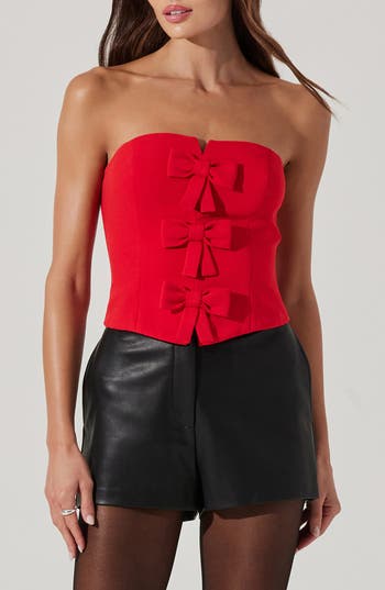 Astr The Label Strapless Bow Top