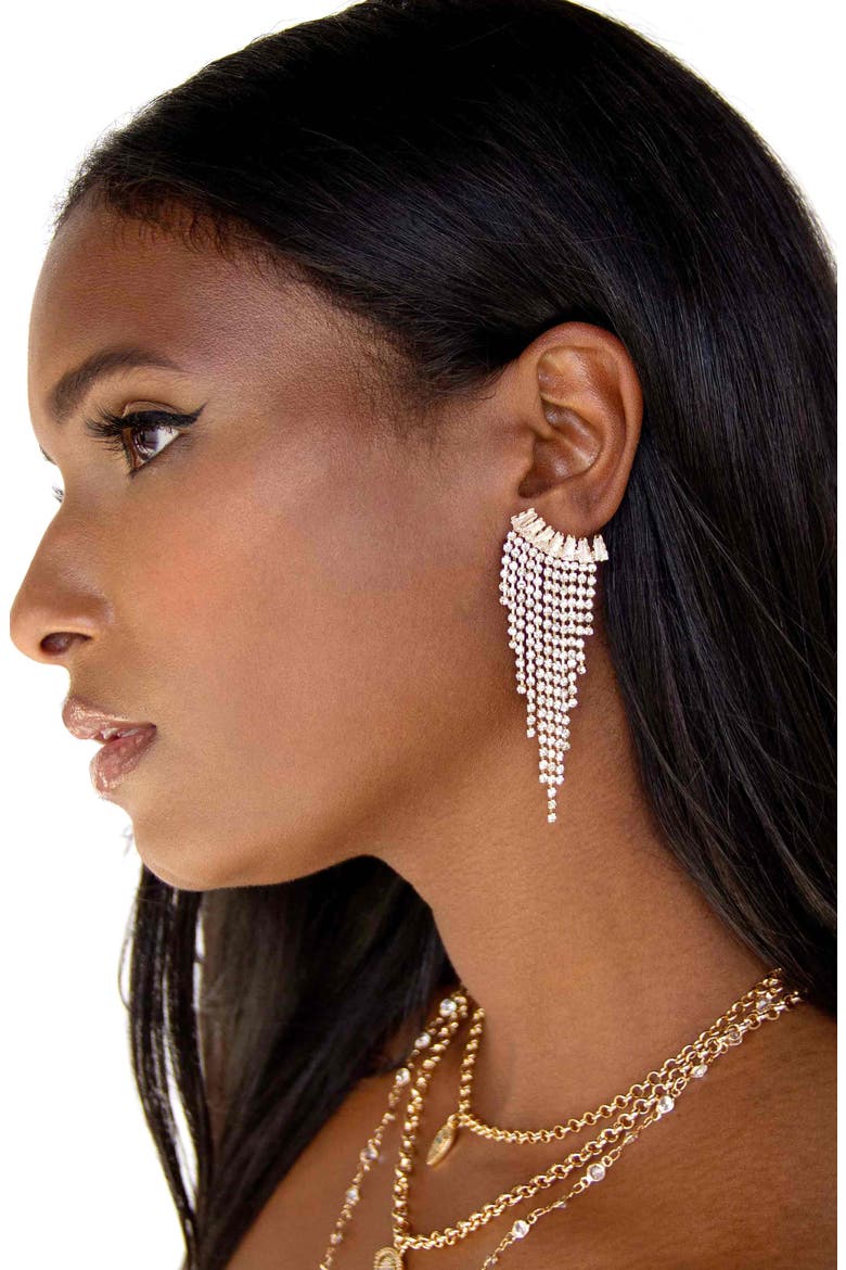 Angel Fringe Drop Earrings, Alternate, color, GOLD