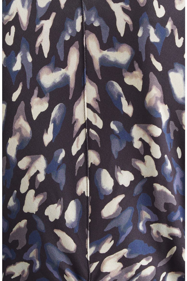 Claudia Print Ruched Long Sleeve Jersey Shirtdress, Alternate, color, BLACK ANIMAL