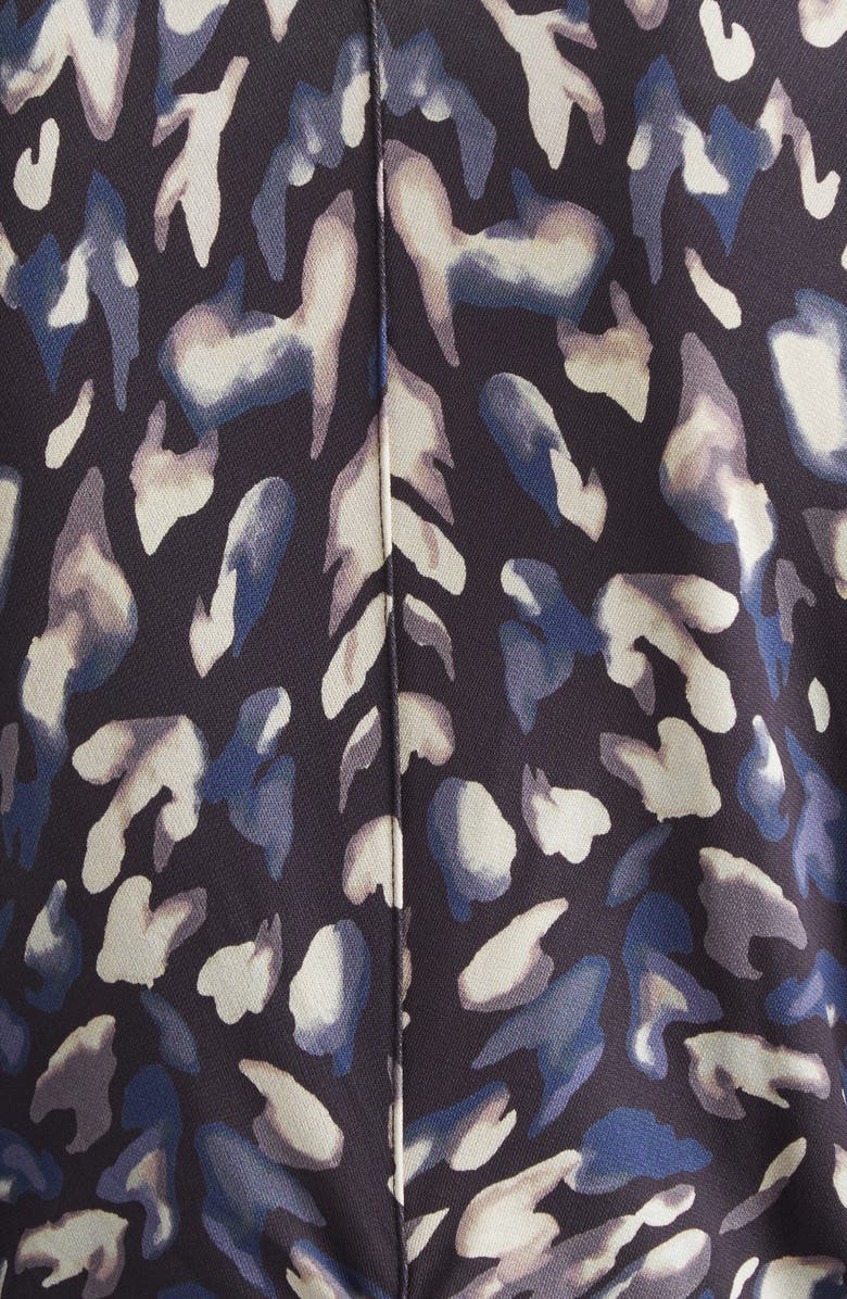 Altuzarra Claudia Print Ruched Long Sleeve Jersey Shirtdress, Alternate, color, Black Animal