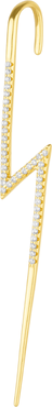 Spero London Sterling Silver Lightning Bolt Ear Crawler With White Gemstones