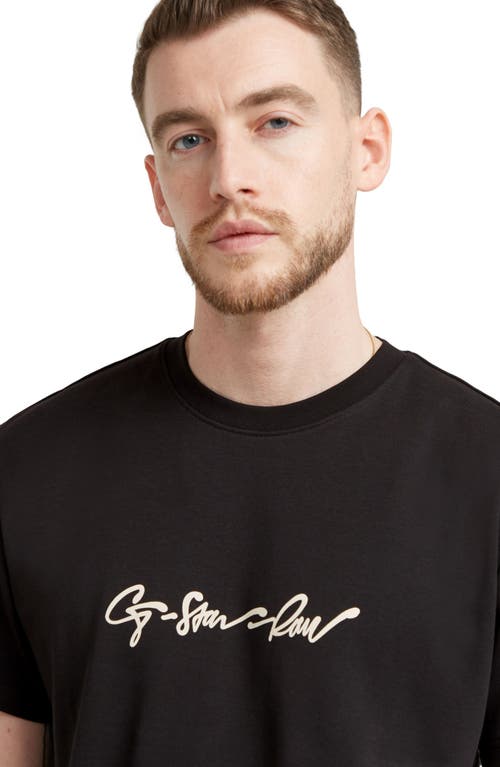 G-star G-script Graphic T-shirt In Dark Black