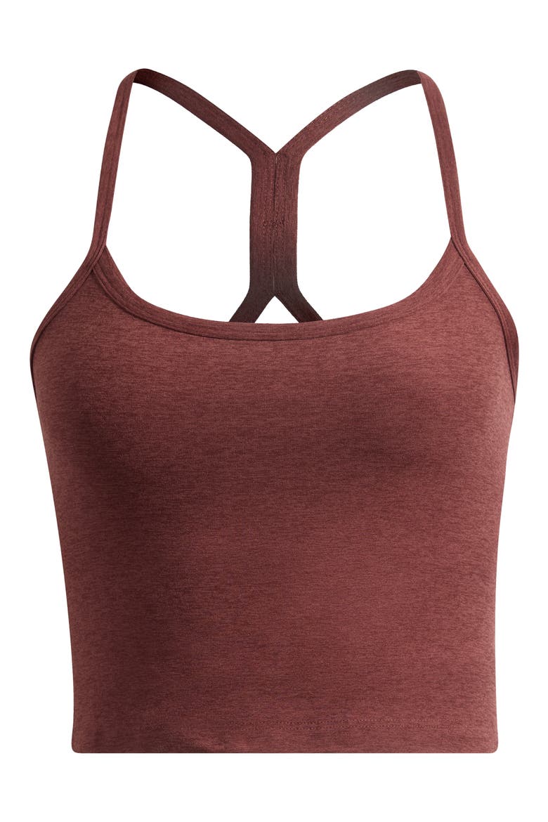 Space Dye Slim Racerback Crop Tank, Alternate, color, ICED MOCHA HEATHER