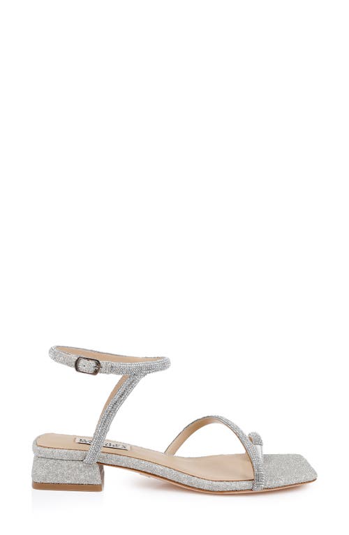 Badgley Mischka Collection Dakotah Ankle Strap Toe Loop Sandal In Silver