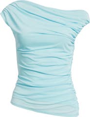 Open Edit Cap Sleeve Mesh Top